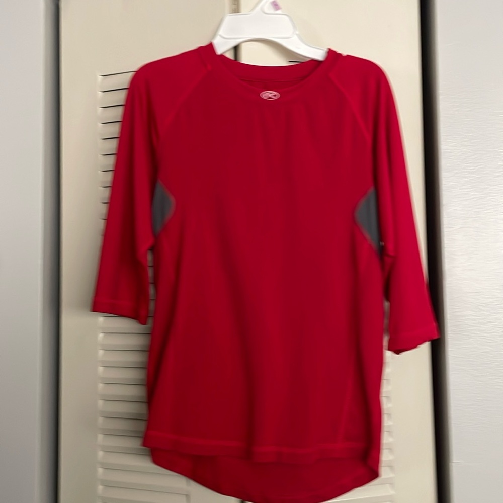 Rawlings youth medium 3/4 sleeve performance tee
